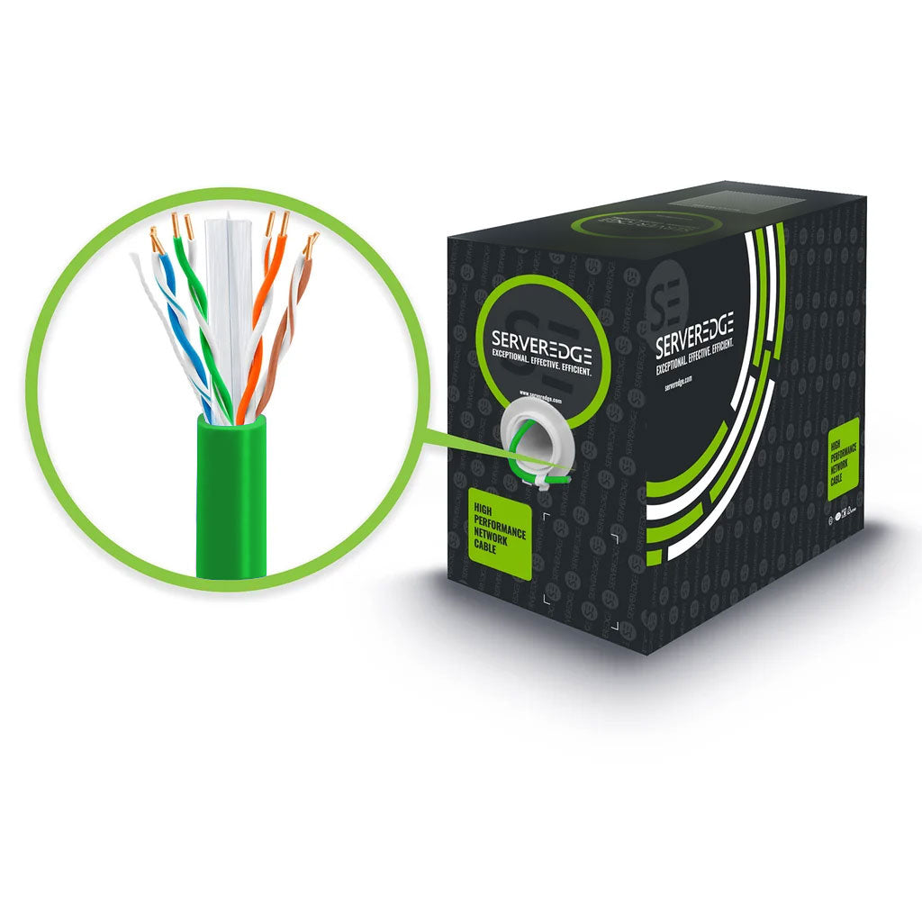 305m Green CAT6A Network Cable - UTP, Solid, LSZH, 23AWG