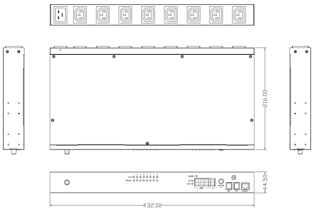 8 Port Switched Elite Series PDU (8) IEC C13 Output & (1) IEC C20 Input, 10A, 240V