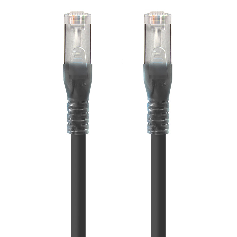 0.3m Black 10GbE Shielded CAT6A LSZH Network Cable
