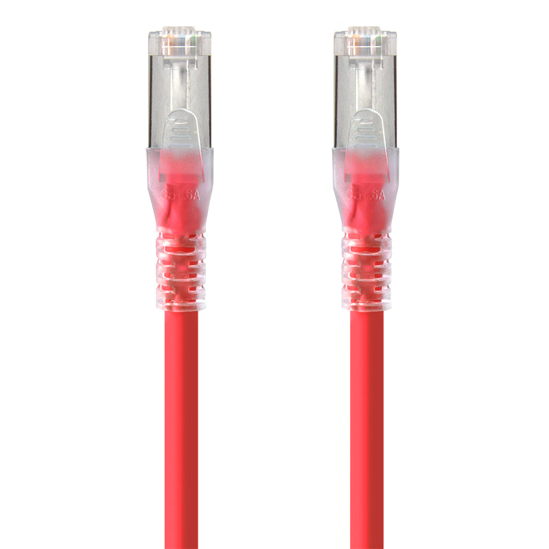 0.3m Red 10GbE Shielded CAT6A LSZH Network Cable