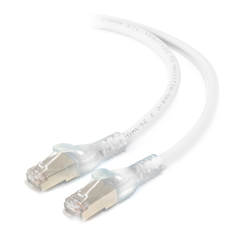 0.3m White 10GbE Shielded CAT6A LSZH Network Cable