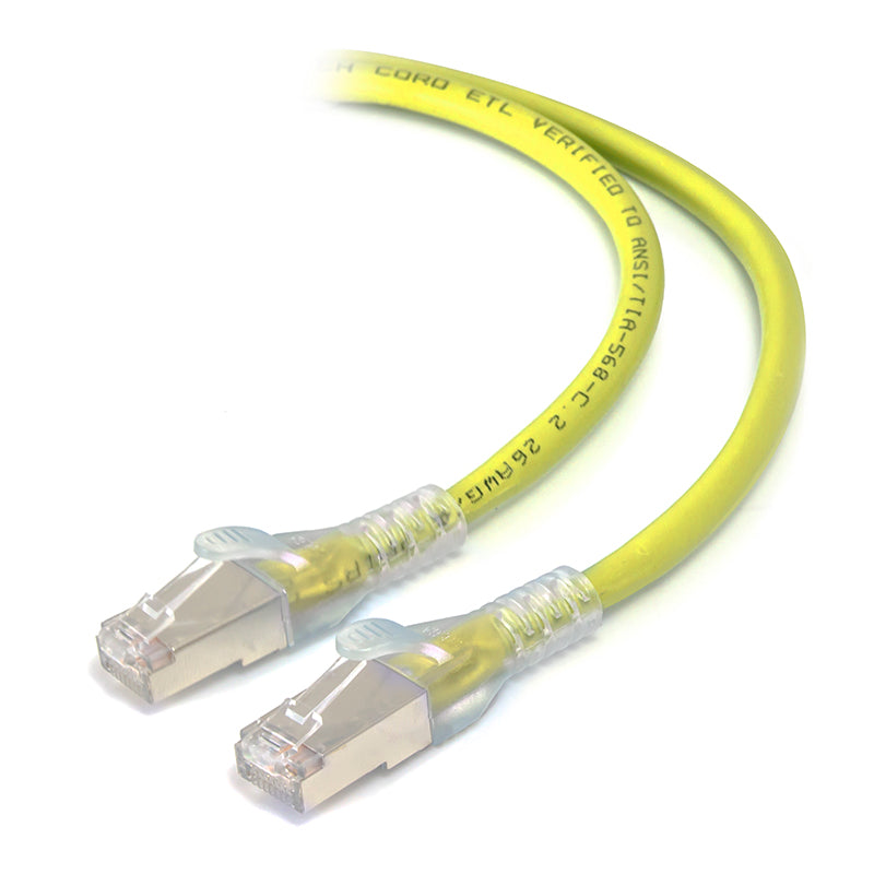 0.3m Yellow 10GbE Shielded CAT6A LSZH Network Cable