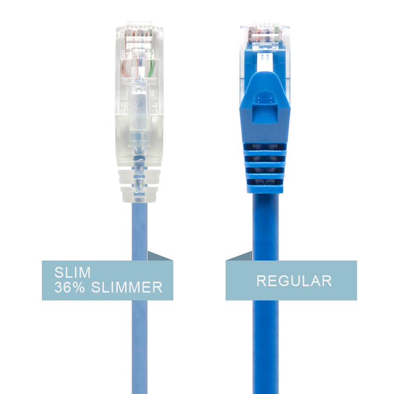 Blue Ultra Slim Cat6 Network Cable, UTP, 28AWG
