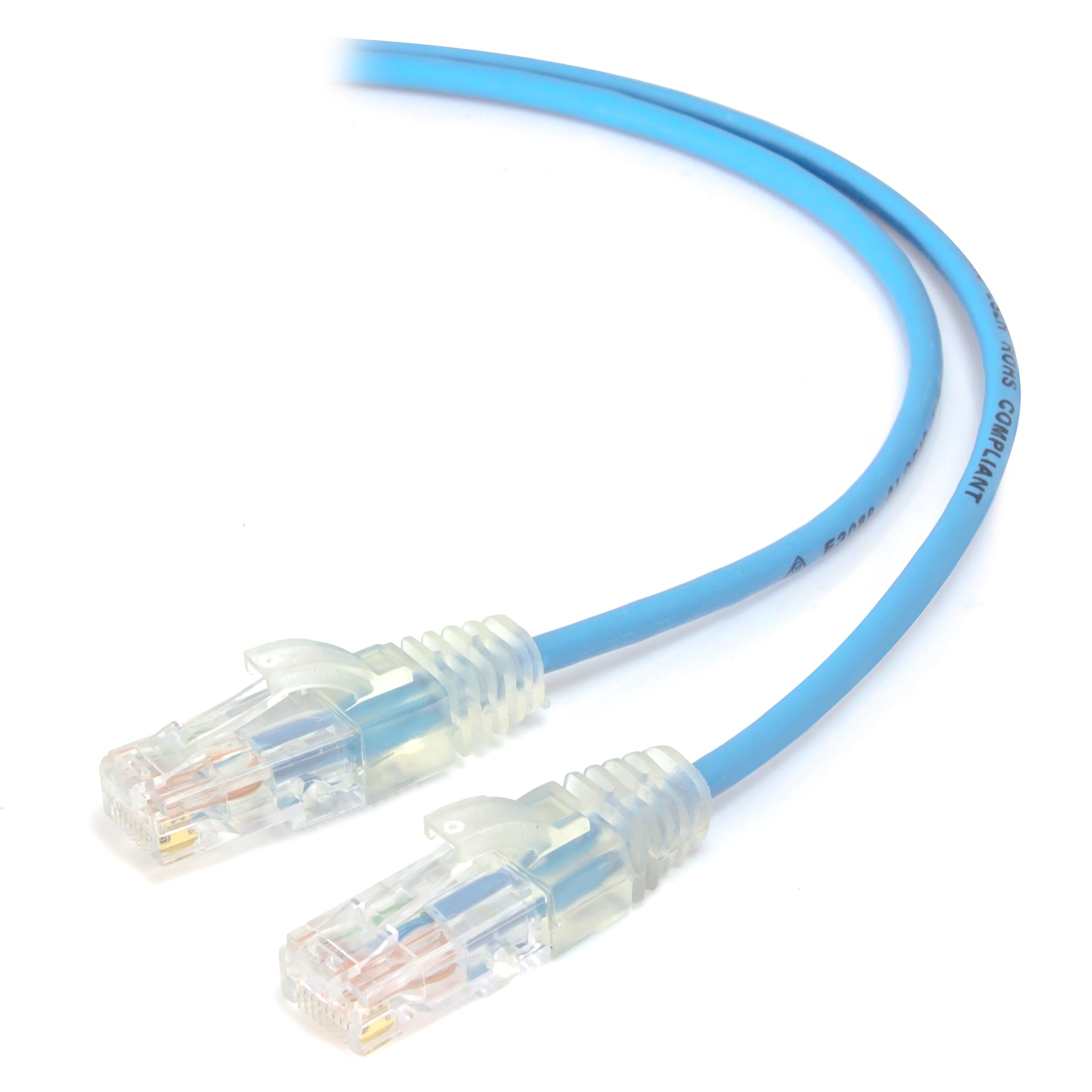 0.50m Blue Ultra Slim Cat6 Network Cable, UTP, 28AWG
