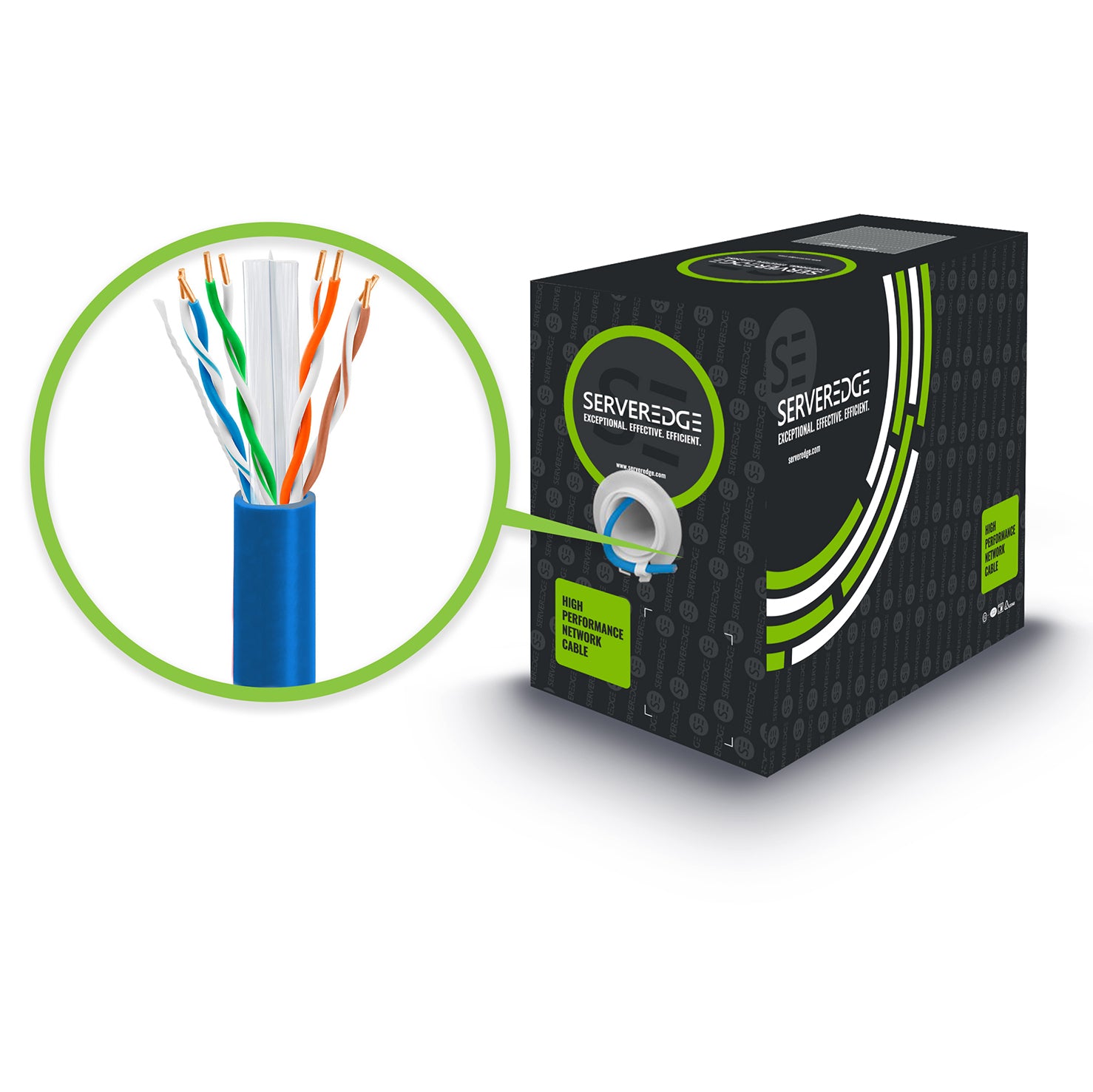 305m Blue CAT6A Network Cable - UTP, Solid, PVC, 23AWG