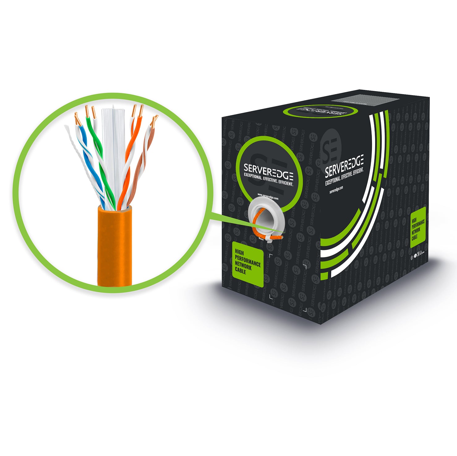305m 23AWG Orange PVC Solid CAT6 Network Cable - UTP / 4 Pair