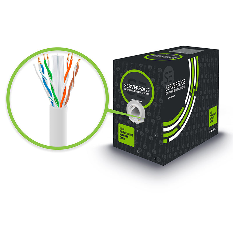 305m 23AWG White PVC Solid CAT6 Network Cable - UTP / 4 Pair