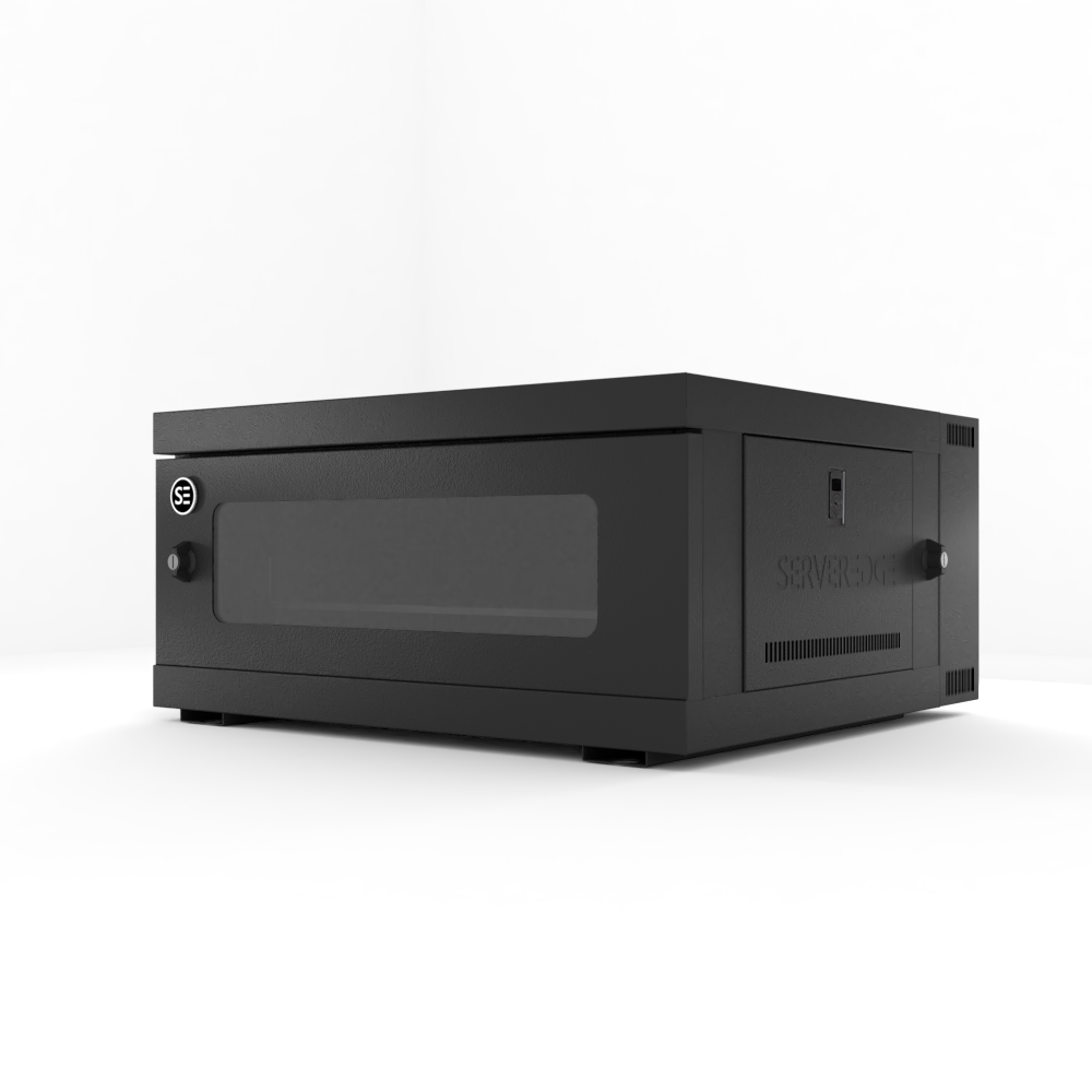 Serveredge 4RU 600mm Wide & 550mm Deep Fully Assembled Swing Frame Hinged Wall Mount Cabinet