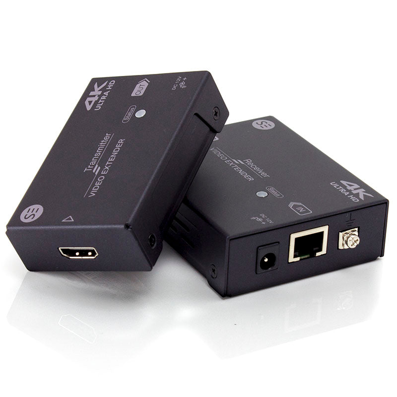 HDBaseT HDMI Extender Over Cat6 - 4K 60Hz Up To 100m | Bi-Directional IR, PoC, RS232 - Includes TX/RX