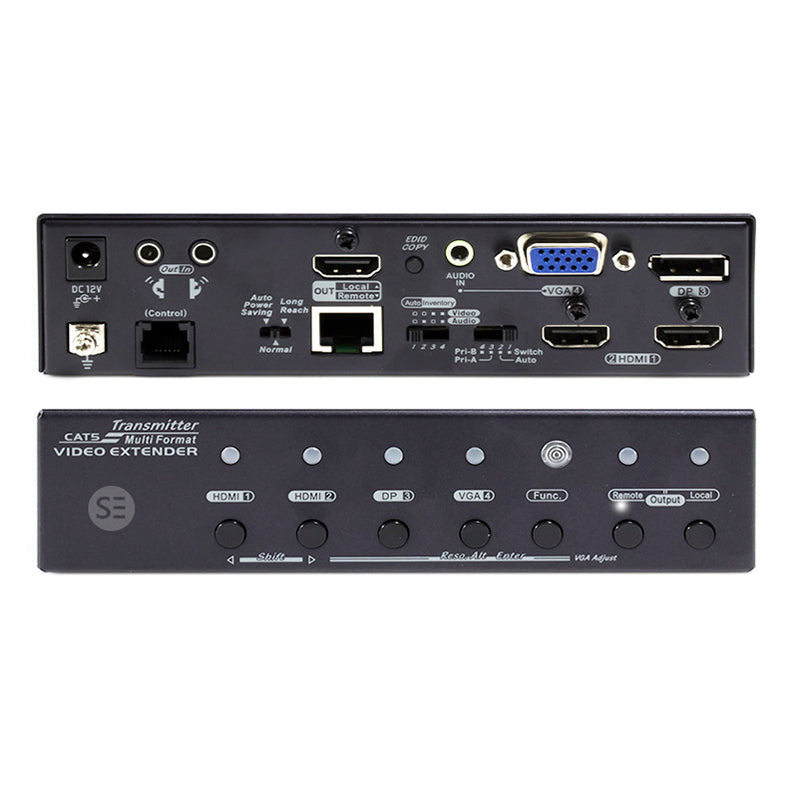 4K2K HDMI X 2, DisplayPort X1, VGA X 1 HDBaseT Extender Over Single CAT5e/CAT6 with 4K, GUI, 3D & IR