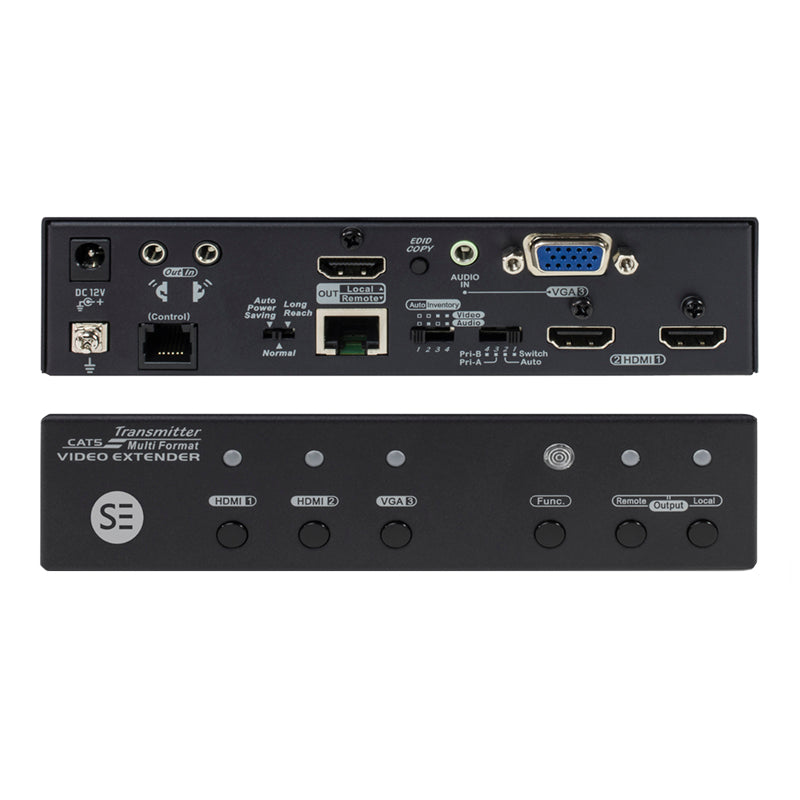 4K2K HDMI X 2, VGA X 1 HDBaseT Extender Over Single CAT5e/CAT6 with 4K, GUI, 3D & IR