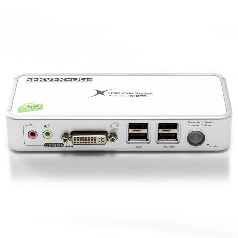 Serveredge 2-Port USB / DVI Desktop KVM Switch With Audio & USB Hub2.0 - Includes Cables