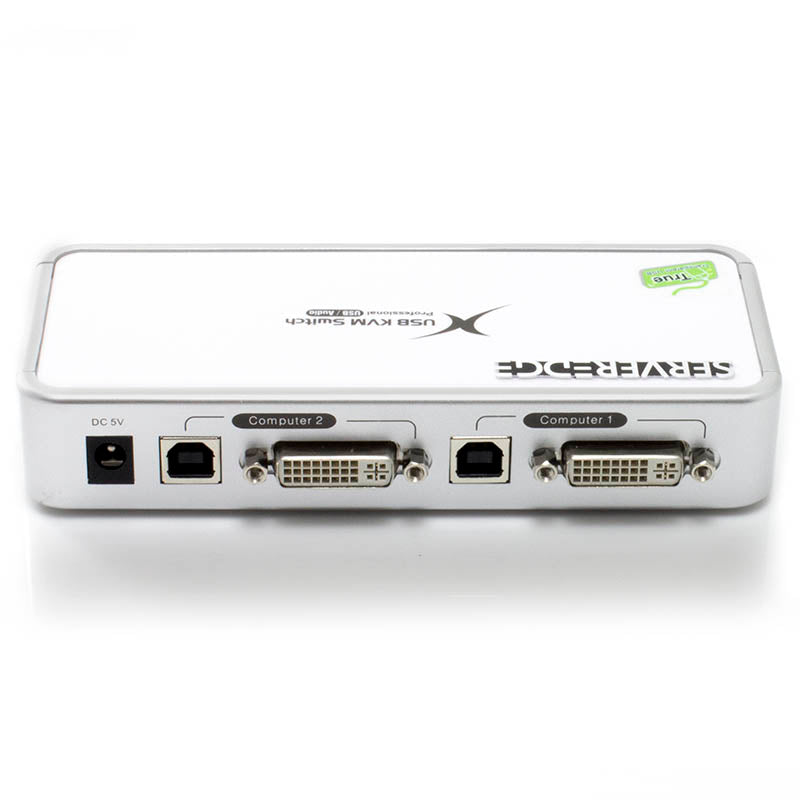Serveredge 2-Port USB / DVI Desktop KVM Switch With Audio & USB Hub2.0 - Includes Cables