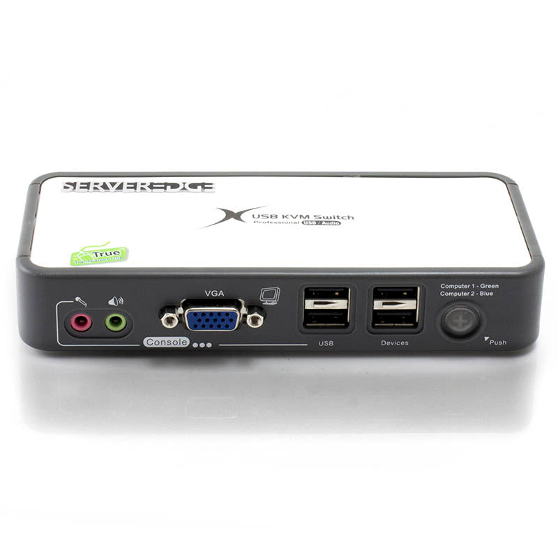 Serveredge 2-Port USB / VGA Desktop KVM Switch With Audio & USB Hub2.0 - Includes Cables