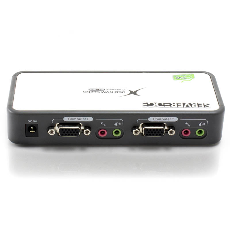 Serveredge 2-Port USB / VGA Desktop KVM Switch With Audio & USB Hub2.0 - Includes Cables