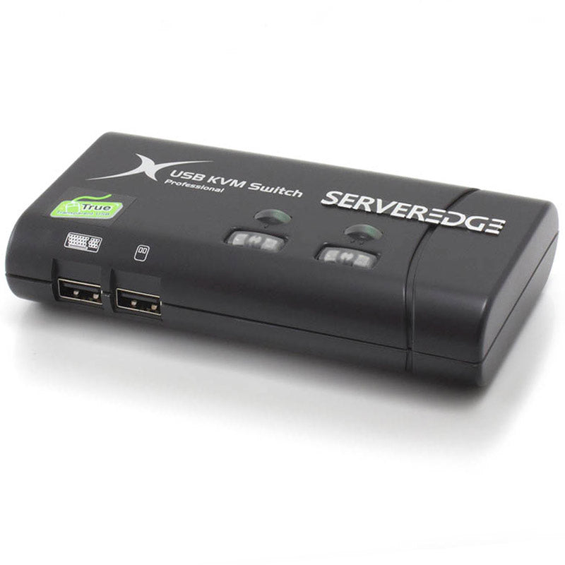 Serveredge 2-Port Slimline USB / VGA Desktop KVM Switch - Includes Cables