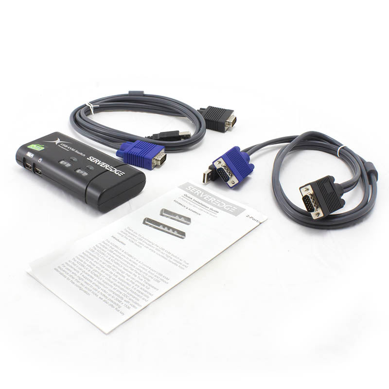 Serveredge 2-Port Slimline USB / VGA Desktop KVM Switch - Includes Cables