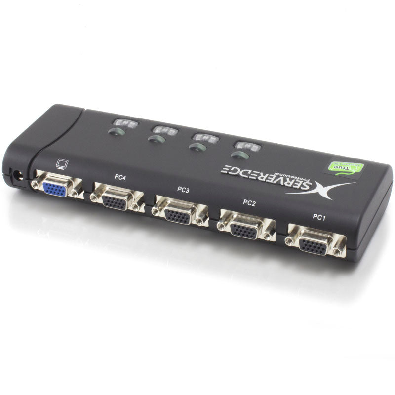 Serveredge 4-Port Slimline USB / VGA Desktop KVM Switch - Includes Cables