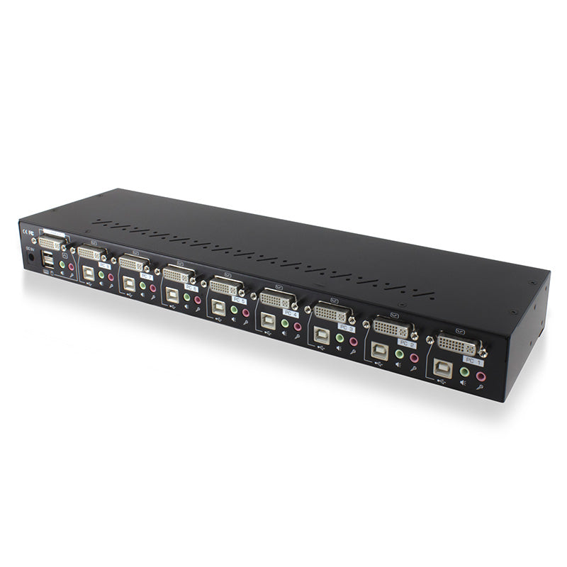 8-Port DVI USB KVM Combo Switch with Audio, Mic & USB Hub 2.0