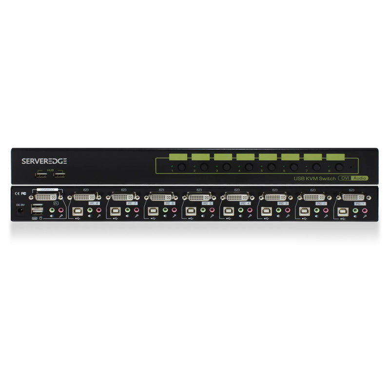 8-Port DVI USB KVM Combo Switch with Audio, Mic & USB Hub 2.0