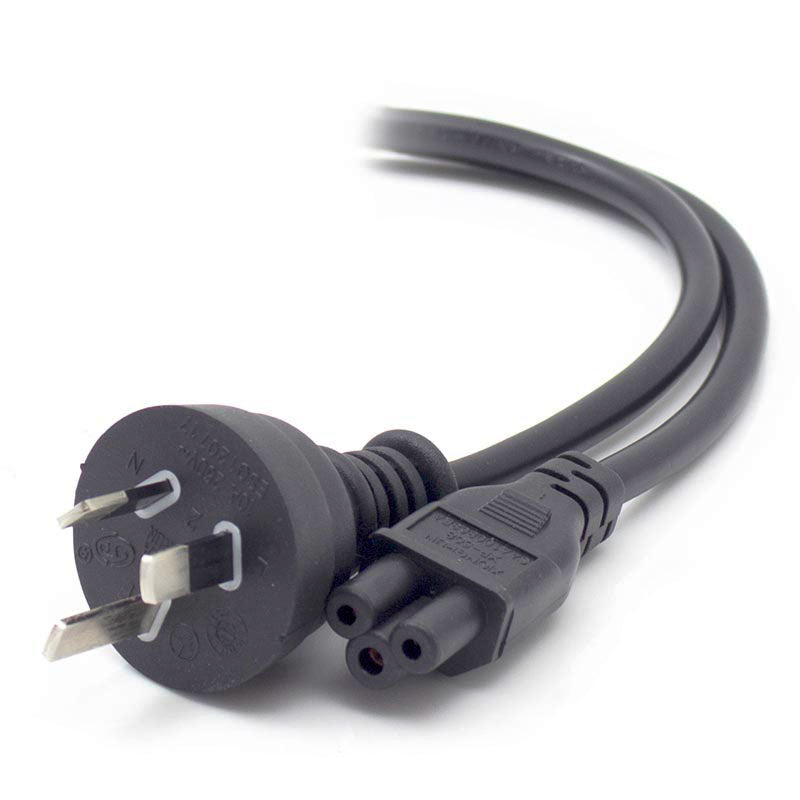 Aus 3 Pin Mains Plug to IEC C5 - Male to Female - 3m