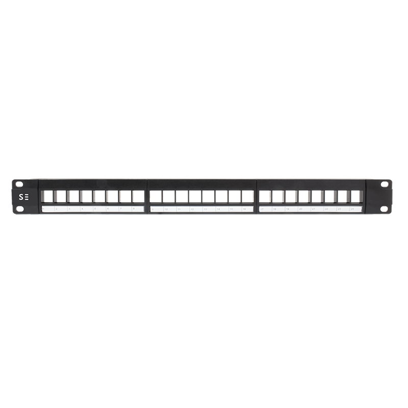 Serveredge 24 Port Unloaded Patch Panel Frame 1RU, UTP - Includes Cable Management Bar