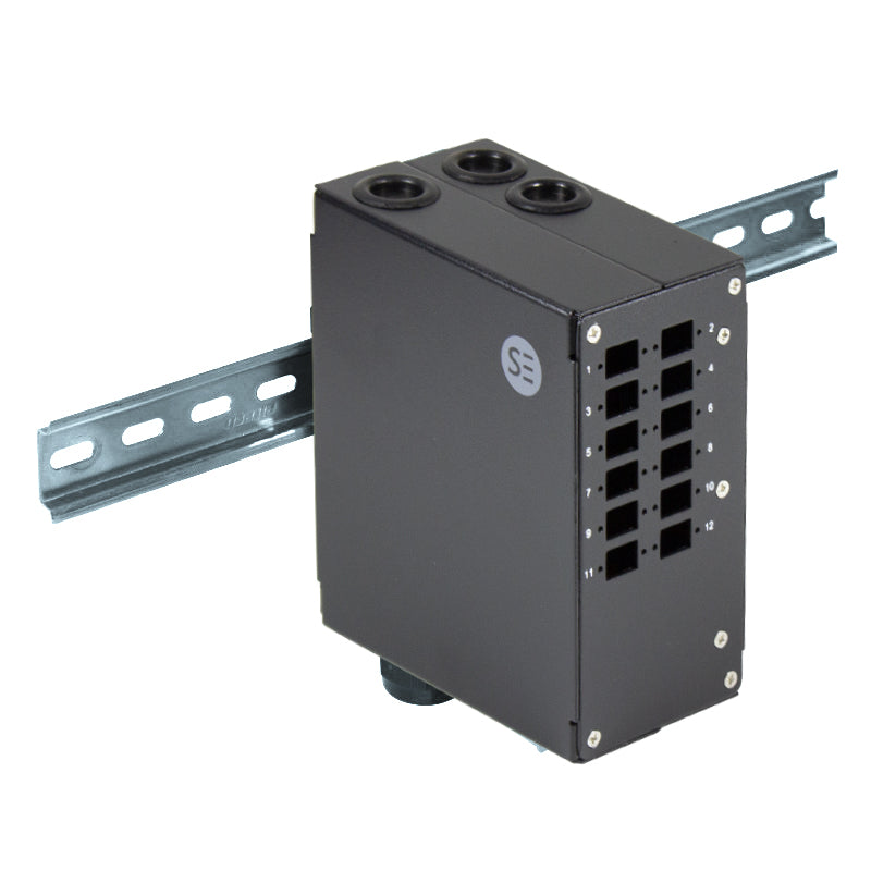 LC Din Rail Mount Enclosure - 12 Port LC Duplex/SC Simplex