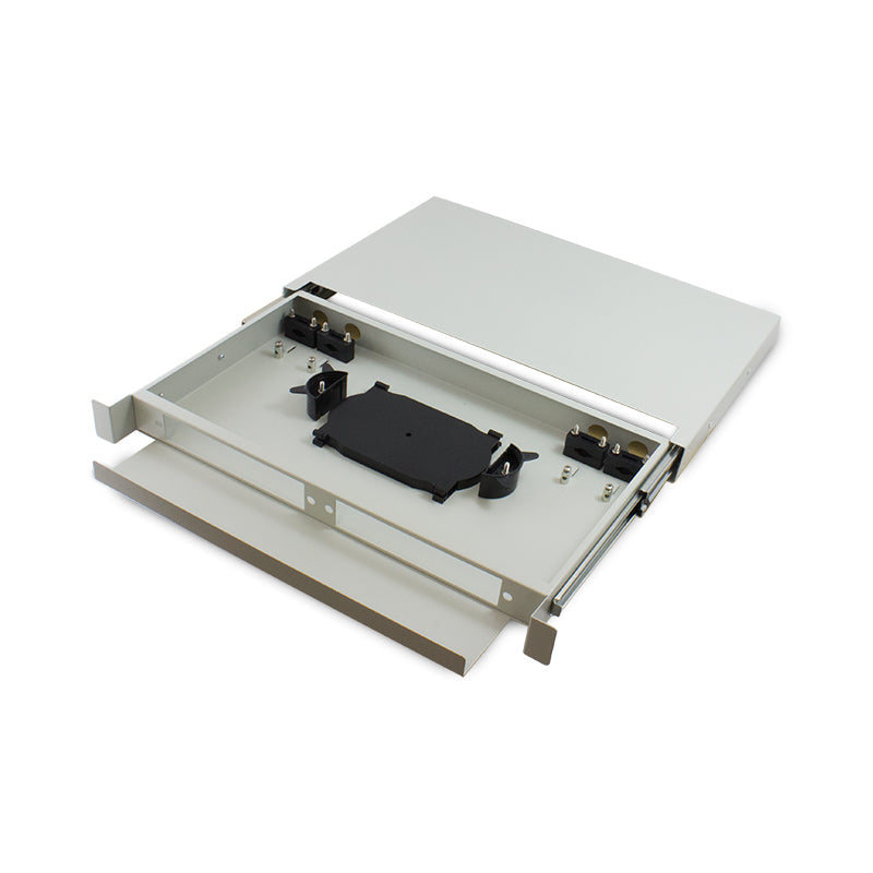 1RU Fibre Sliding Patch Panel With Splice Cassette, Splice Protector & Mounting Kit
