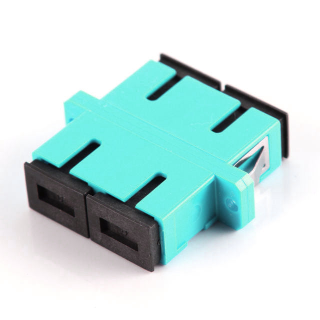 Lot De 10 Adaptateurs SC Duplex Pour Fibre Optique – Compatibles SM/MM/OM3/OM4 – Connexion à Bride – Couleur Aqua