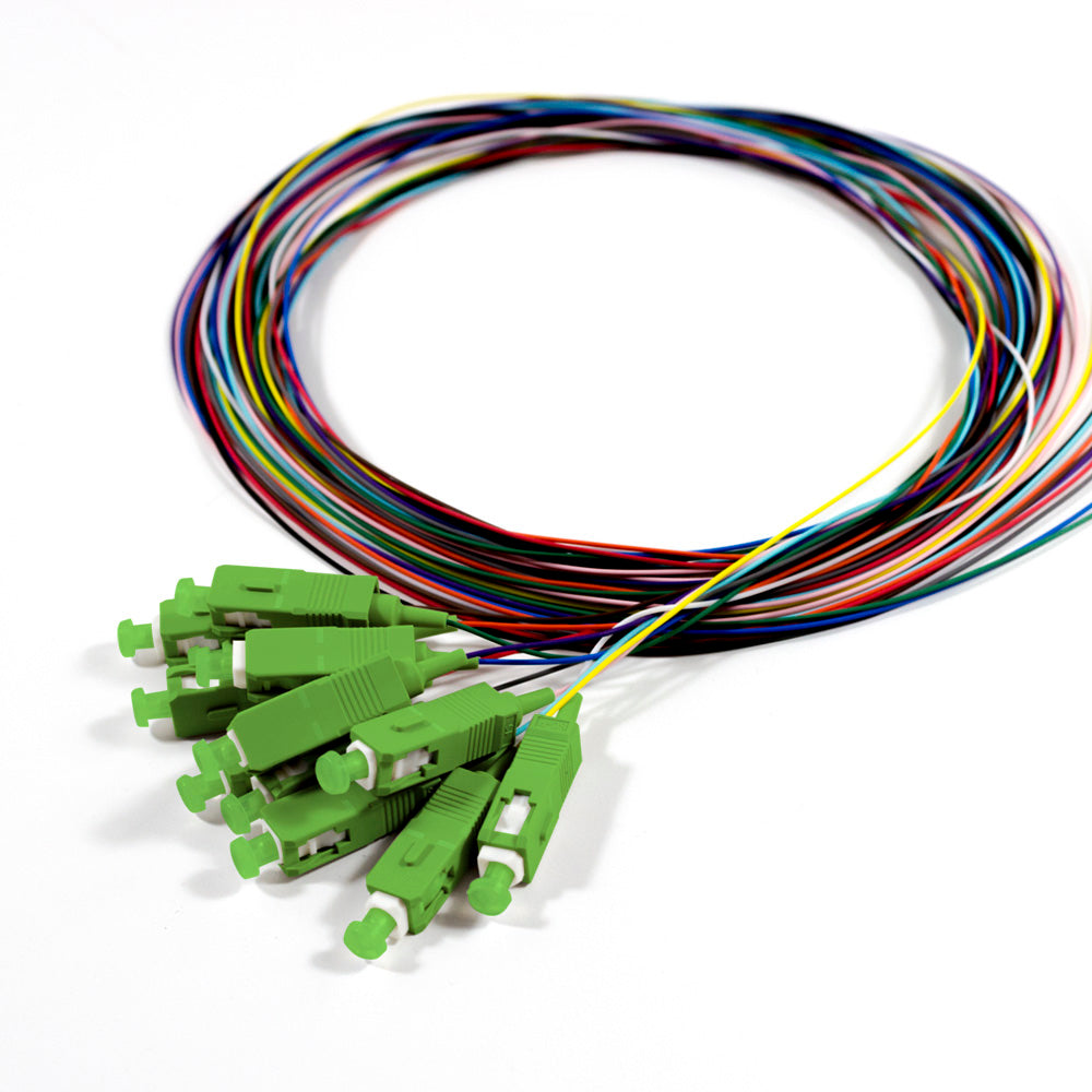 Serveredge SCA Pigtail OS2 - 2 Metre - 12 Fibres (Multi-Colour)