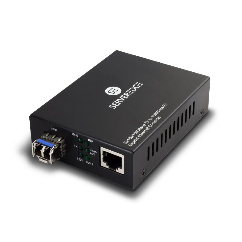 10/100/1000Base-TX to 1000Base-FX Singlemode LC Fibre Media Converter (10km)