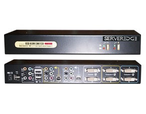 Serveredge 2-Port Dual-Link Dual Monitors DVI USB KVM Switch w/ 7.1 Ch. Sound