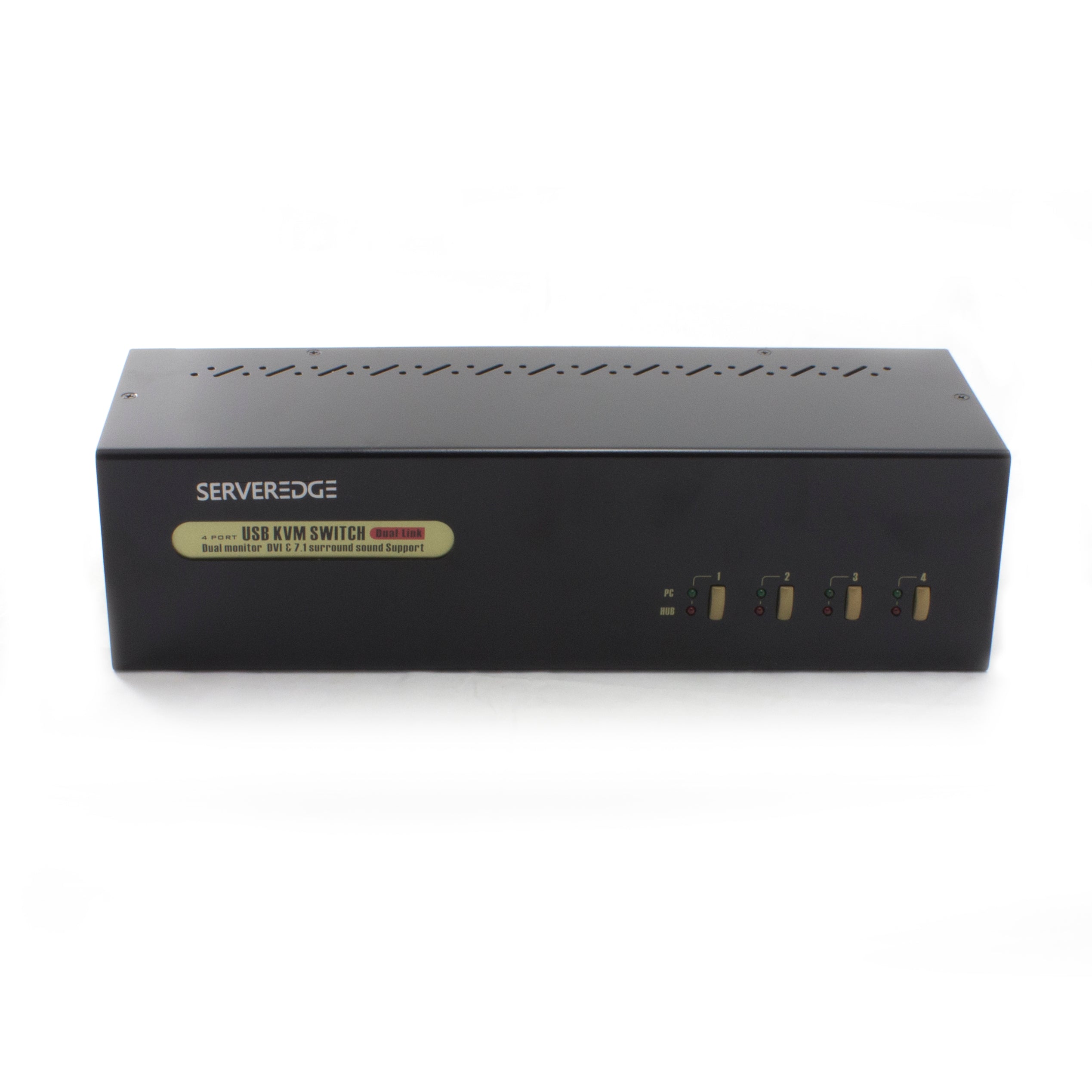 Serveredge 4-Port Dual Monitors DVI USB KVM Switch w/ 7.1 Ch. Sound