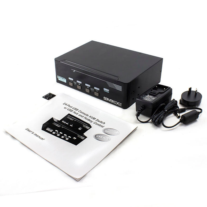 Serveredge 4-Port Dual Display DisplayPort KVM Switch with Audio & Hotkey Control