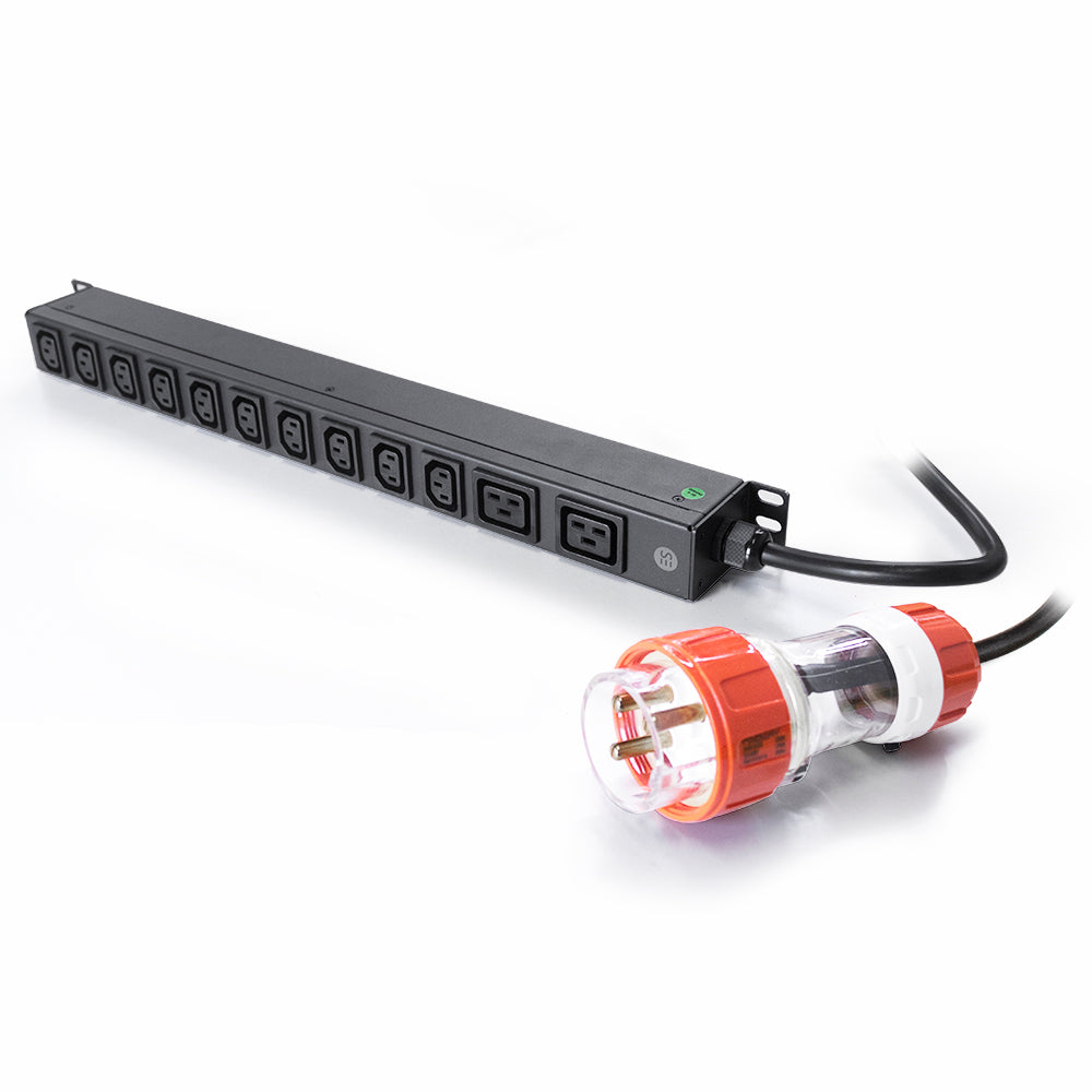 Vertical 12 Port IEC PDU (10) IEC C13 Output, (2) IEC C19 Output & (1) IEC C20 Input Plug 32A 240V