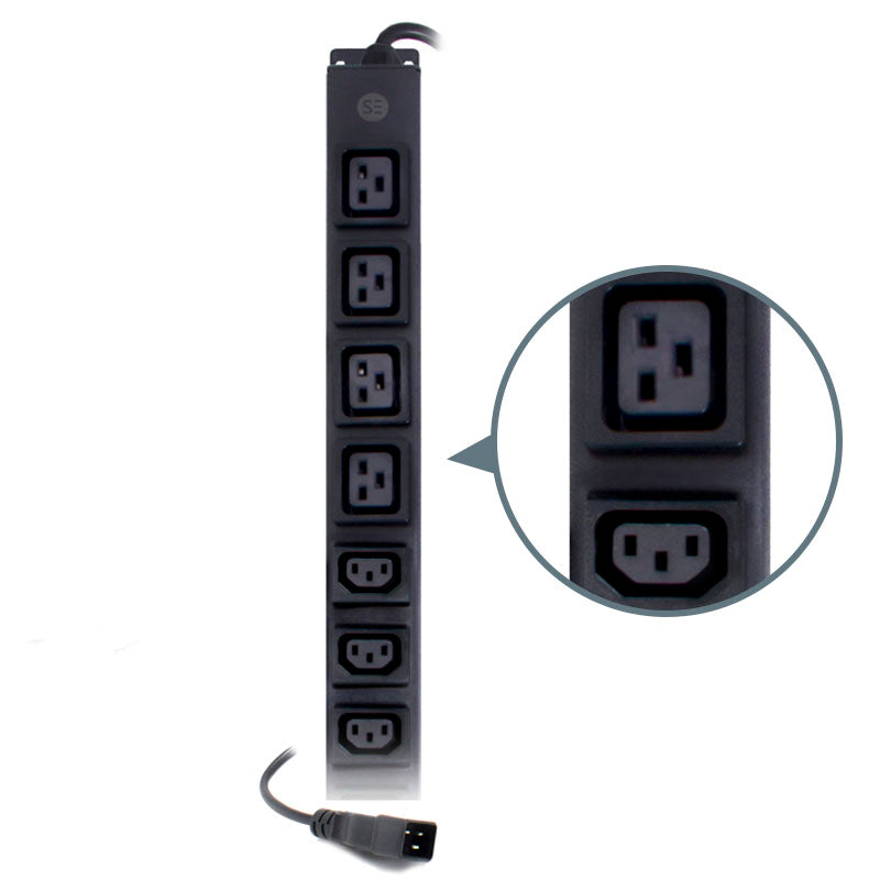 Basic 24 Port 0RU Vertical PDU, (20) IEC C13 Output, (4) IEC C19 Output (1) IEC C20 Input ,16A