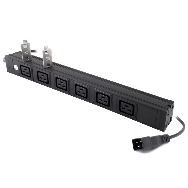 6 Port IEC PDU, (6) IEC C19 Output & (1)IEC C20 Input Plug 16A 240V