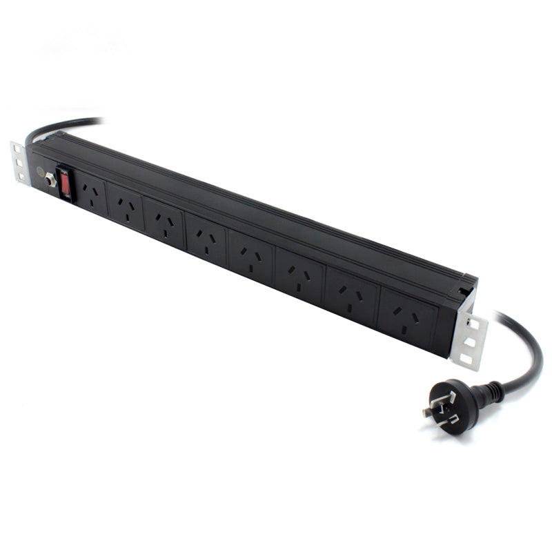 8 Port Basic PDU, (8) 3 Pin AUS GPO Output (1) 3 Pin Aus Plug Input, 10A, 240V