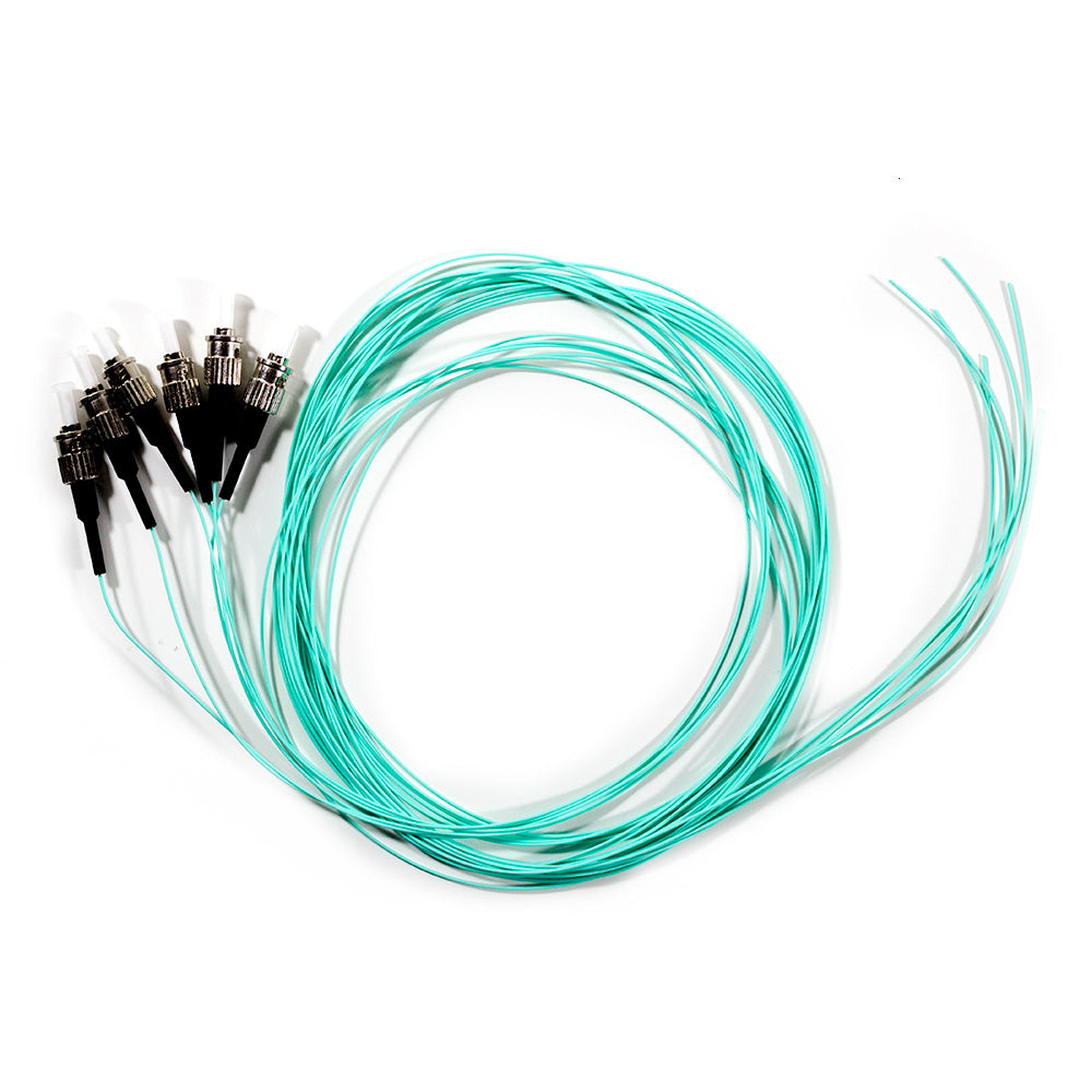 Serveredge ST Pigtail Multimode OM3 - 2 Metres - 6 Fibres - Aqua