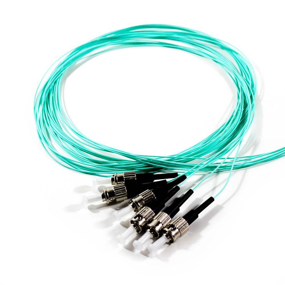 Serveredge ST Pigtail Multimode OM3 - 2 Metres - 6 Fibres - Aqua