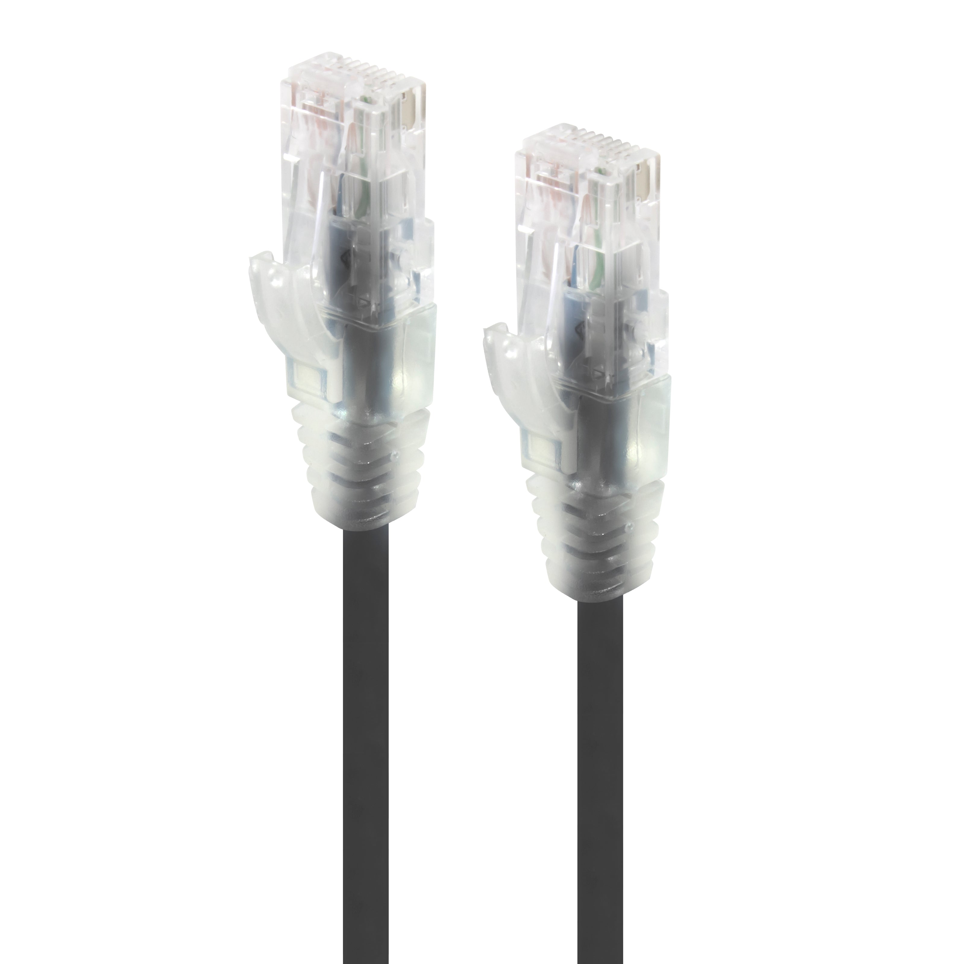 0.50m Black Ultra Slim Cat6 Network Cable, UTP, 28AWG