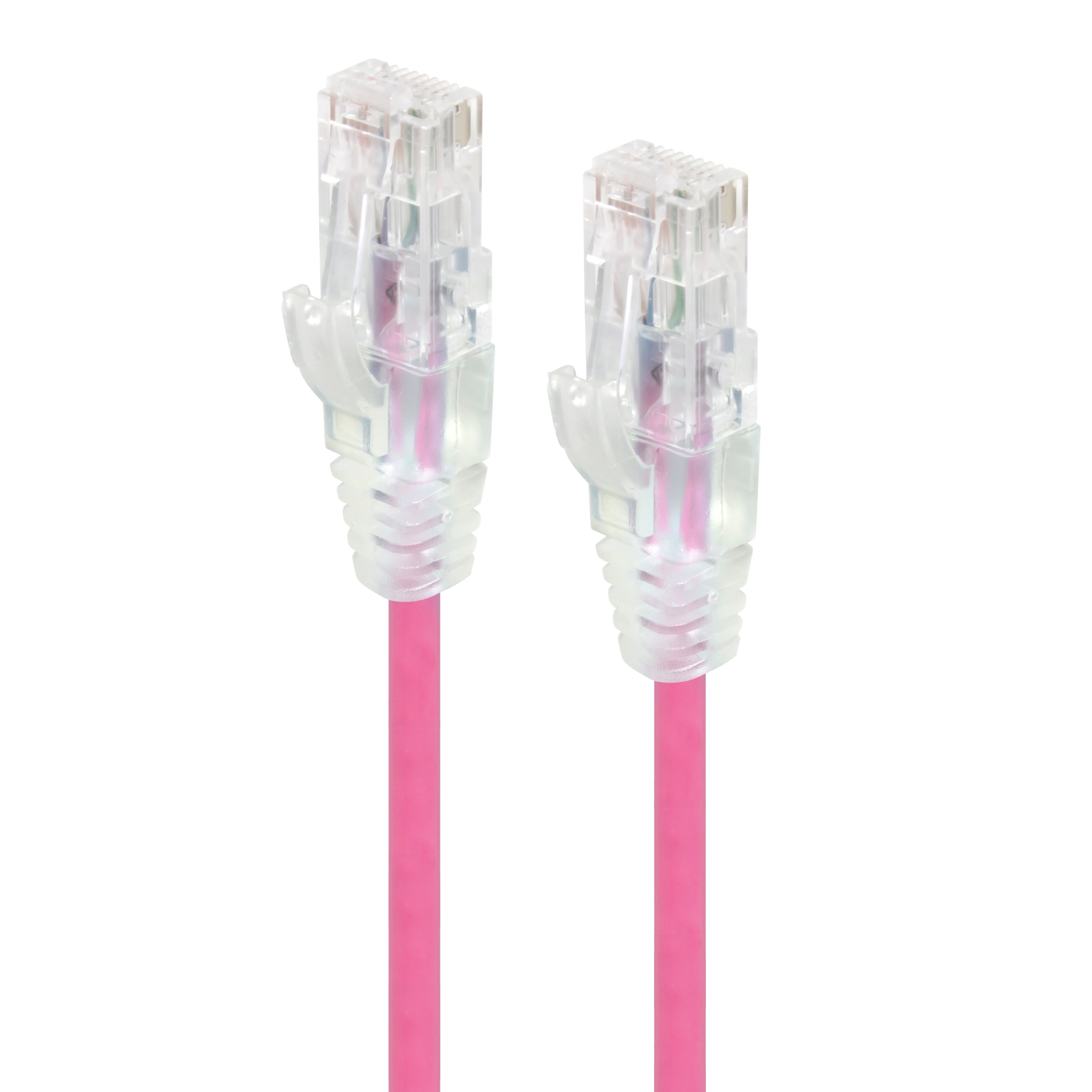 0.30m Pink Ultra Slim Cat6 Network Cable, UTP, 28AWG