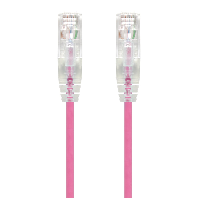 2m Pink Ultra Slim Cat6 Network Cable, UTP, 28AWG