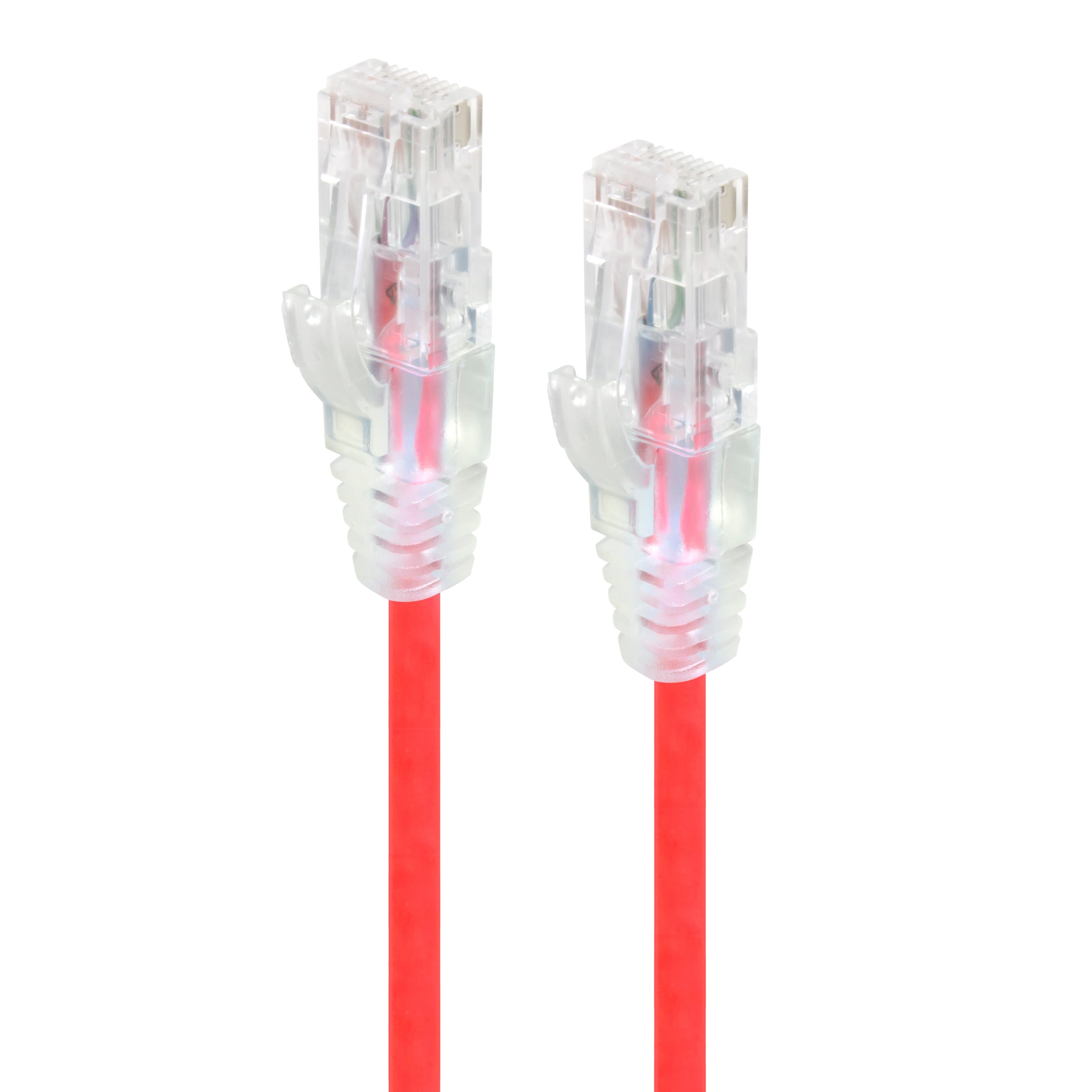 0.50m Red Ultra Slim Cat6 Network Cable, UTP, 28AWG
