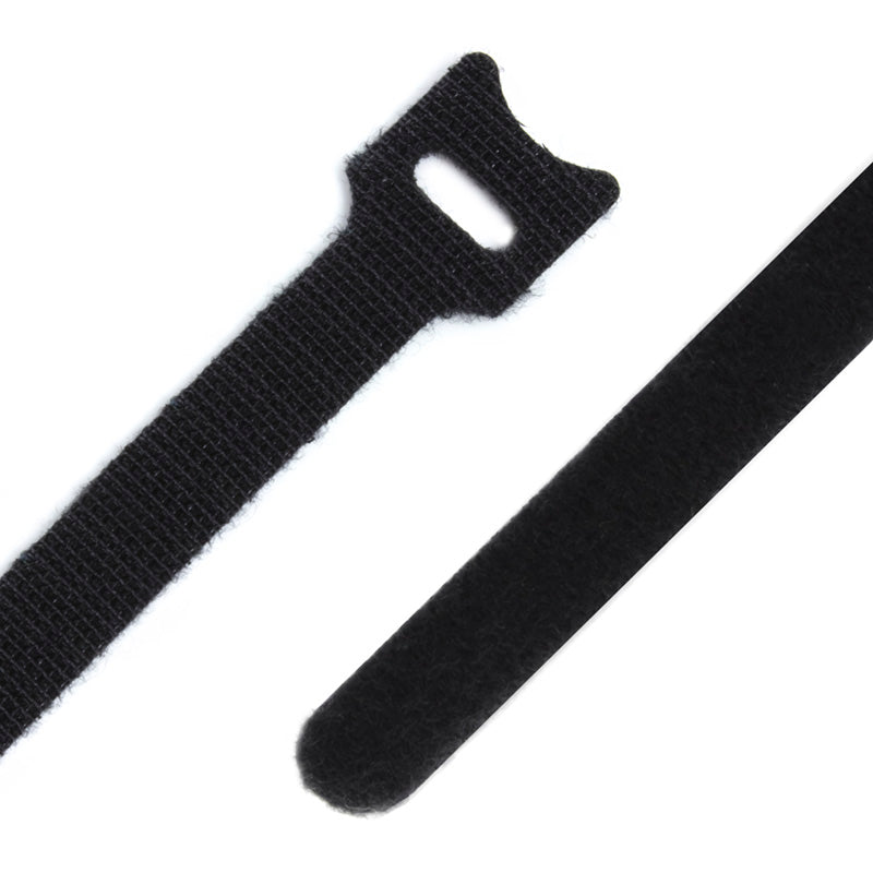 TyIt Hook & Loop (Velcro) Cable Tie 240mm X 12mm BLACK Bag of 10