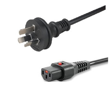IEC LOCK - IEC C13 to Aus 3 Pin Plug Power Cord - Male to Female