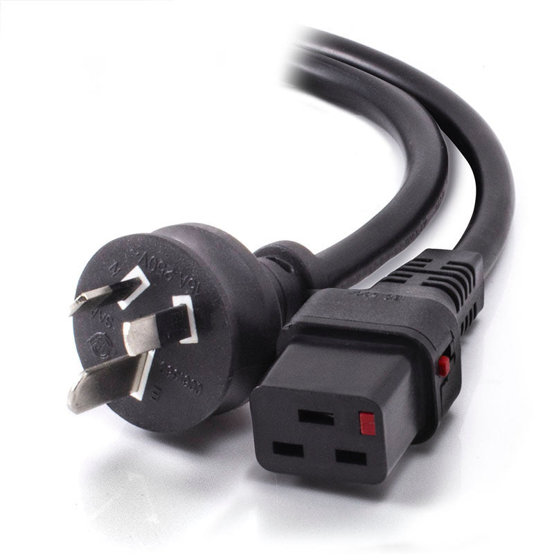 IEC LOCK - IEC C19 to Aus 3 Pin 15A Power Cord - Male to Female