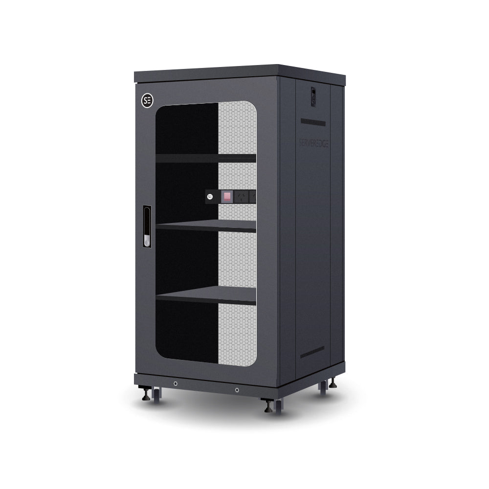White 24ru Rack SERVEREDGE 24RU 600MM WIDE & 600MM DEEP FULLY ASSEMBLED FREE STANDING