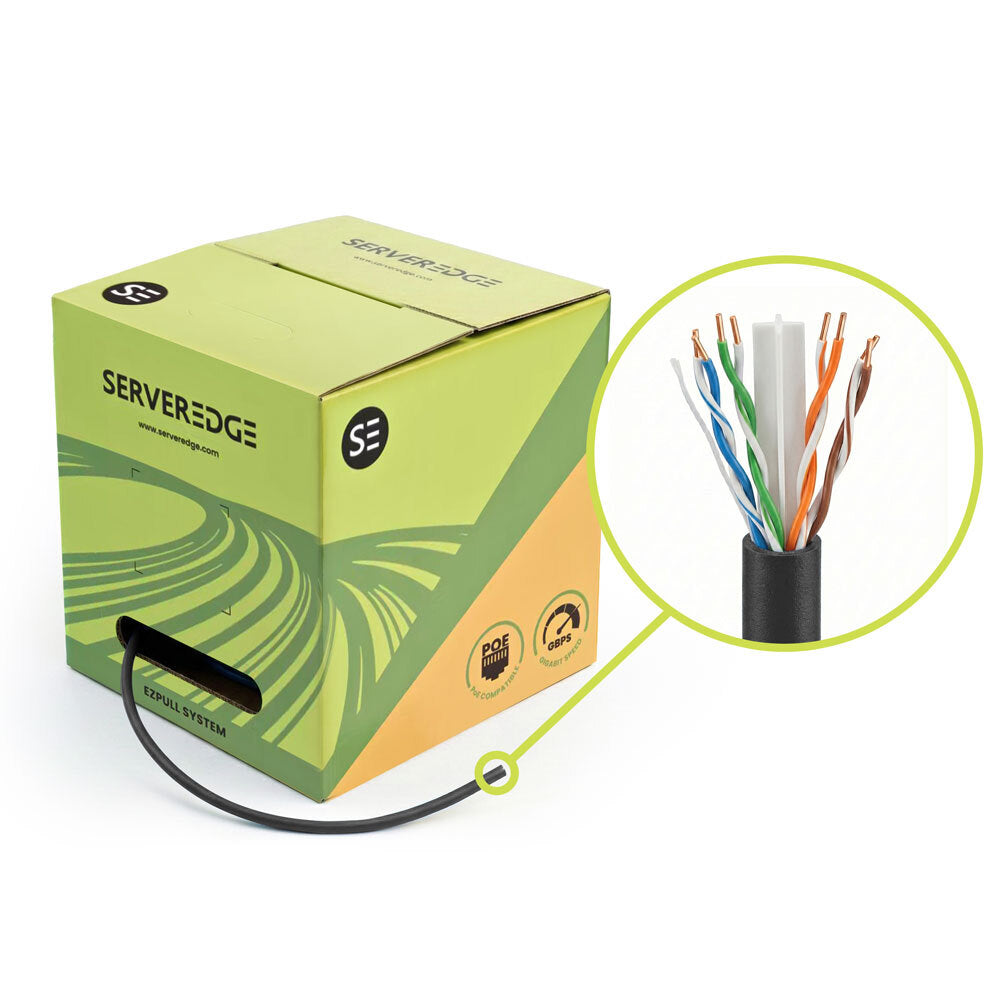 Serverdge 305m 24AWG BLACK PVC Solid CAT6 Network Cable - UTP / 4 Pair