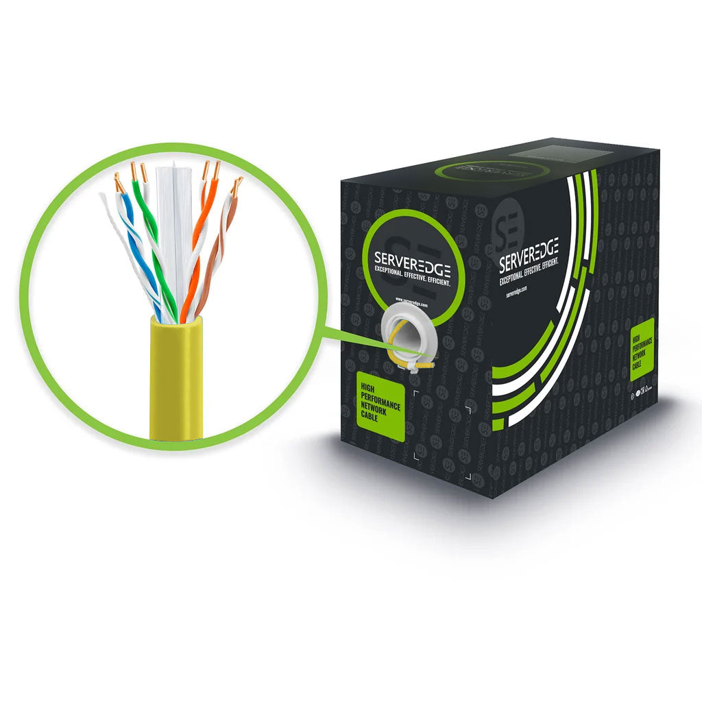 305m Yellow CAT6A Network Cable - UTP, Solid, LSZH, 23AWG